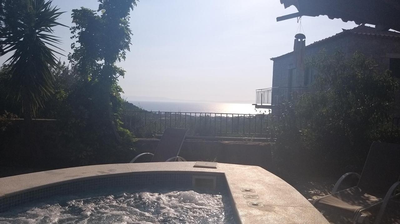 Villa Onar A Stone House With Amazing View Stoupa Bagian luar foto