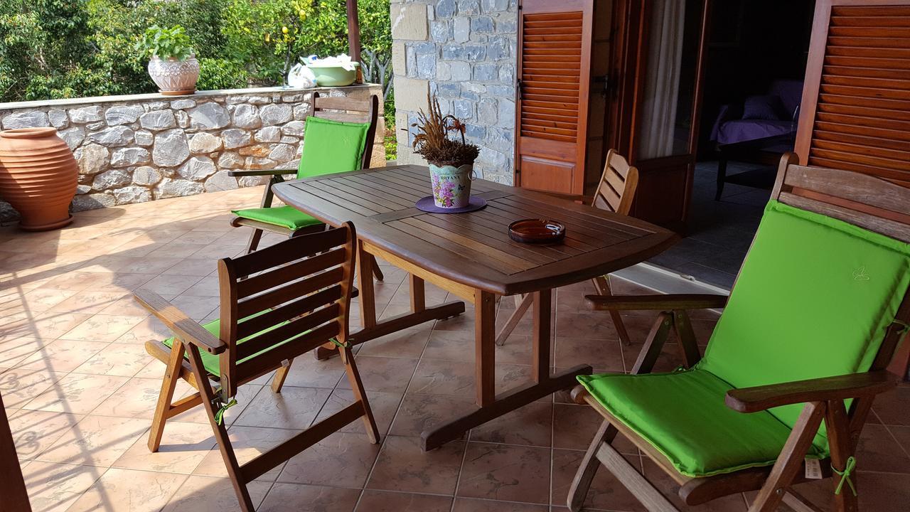 Villa Onar A Stone House With Amazing View Stoupa Bagian luar foto